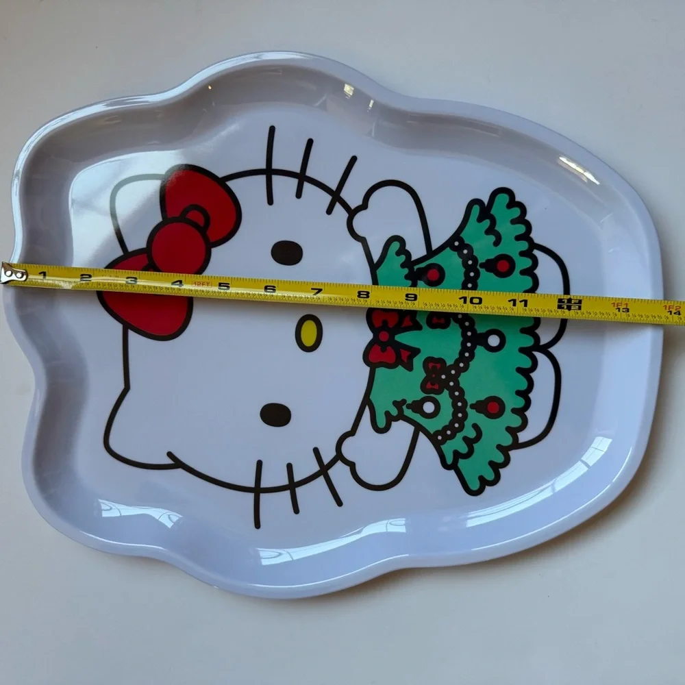 Hello Kitty Festive Melamine Serving Tray Cookies Holiday Tableware NEW in Box